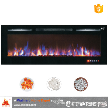 110V/220V 60" fake flame wall mount/recessed electric fireplace heater